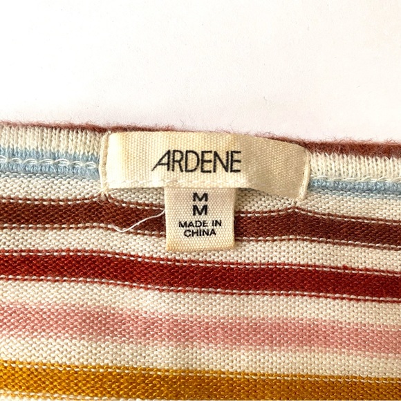 4/$20 ARDENE M Striped V-Neck Cardigan Long Sleeve Sweater Twist Front - Picture 5 of 10